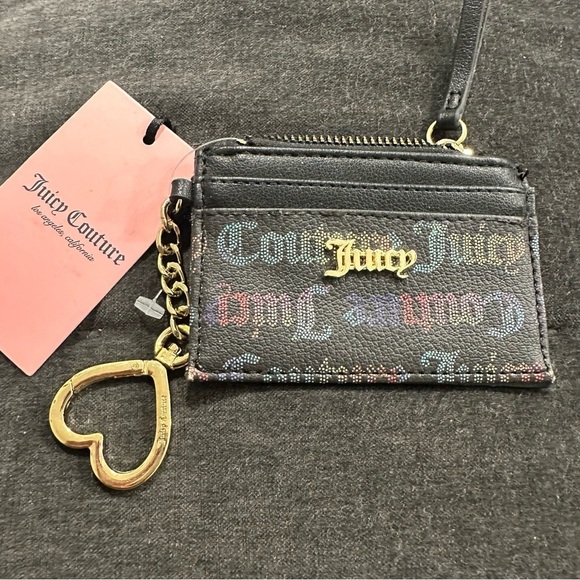 NWT Juicy Couture Women’s Black Multi Off the Chain CC Coin and Card Case - Picture 1 of 7